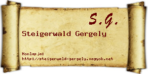 Steigerwald Gergely névjegykártya